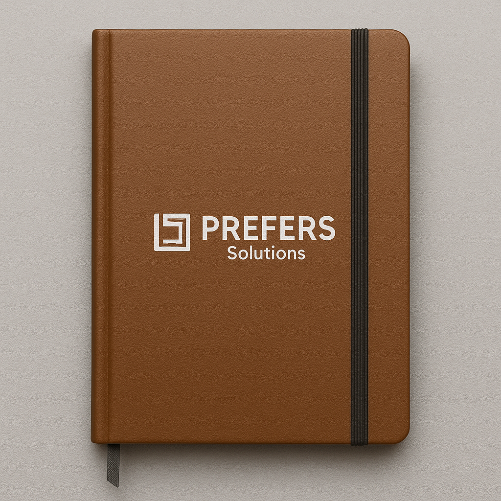 A professional branded diary or notebook